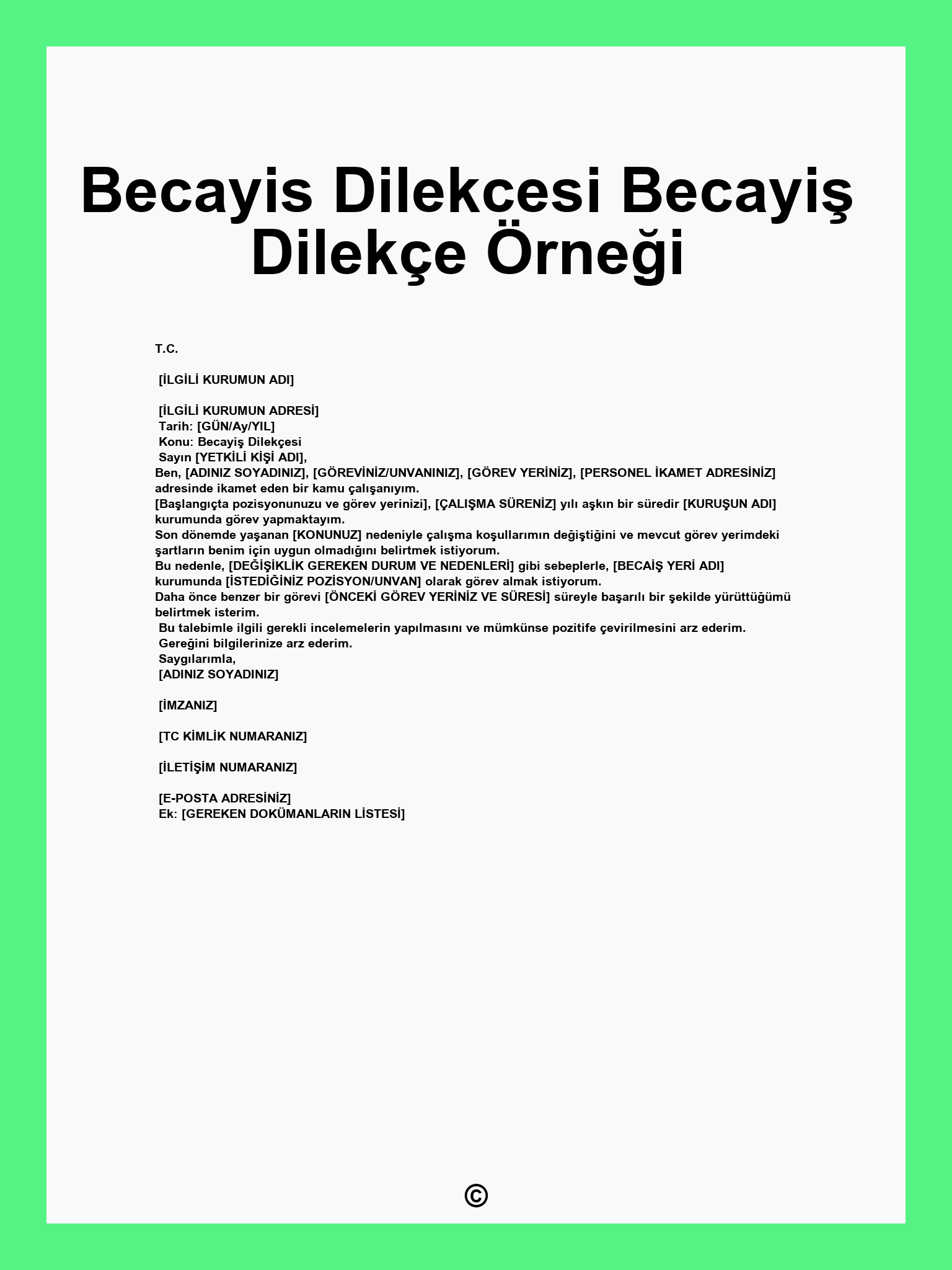 Becayis Dilekcesi Becayiş Dilekçe Örneği
